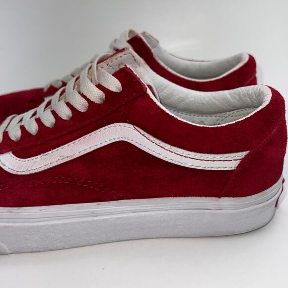 Vans Old Skool Red Suede Sneaker, Men's Size 6.5, Women's Size 8 - Picture 3 of 12